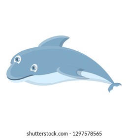 Funny dolphin icon. Cartoon of funny dolphin vector icon for web design isolated on white background
