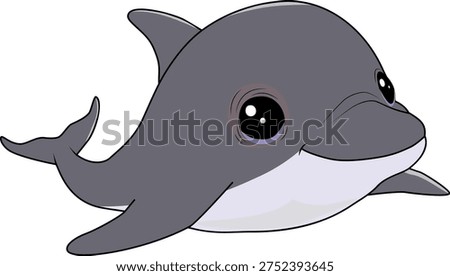 A Funny Dolphin is Smiling and Looking