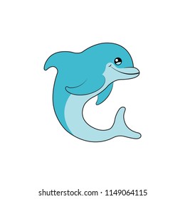 Funny dolphin vector