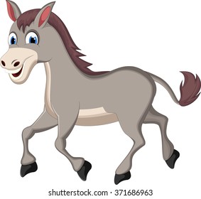 funny donkey cartoon running 