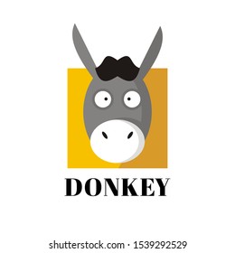 funny donkey face illustration logo