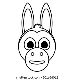 funny donkey face isolated icon vector illustration design