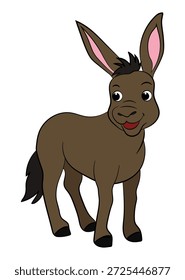 Um burro engraçado isolado em fundo branco