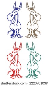 Divertido Burro Riéndose De Algo Vector Ilustración
