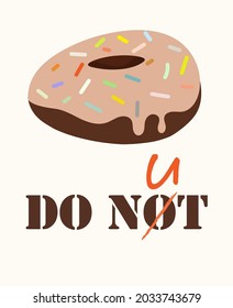 Funny donut card, donut recomendation joke, delicious chocolate donut