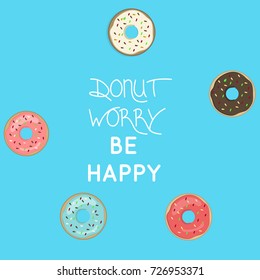 Funny donut character design. Vector illustration