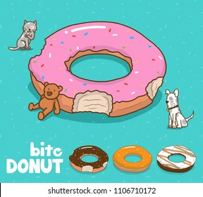 funny donut and the gang,character,pets,bear