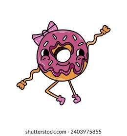 Funny donut on white background