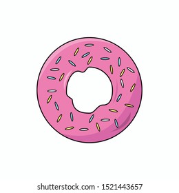 Funny Donut Simple Flat Vector Design