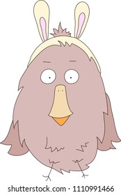 Funny doodle bird icon. Vector EPS 10.
