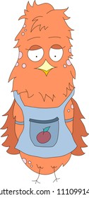 Funny doodle bird icon. Vector EPS 10.