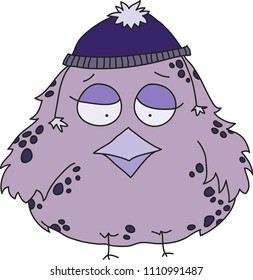 Funny doodle bird icon. Vector EPS 10.