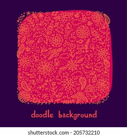 Funny doodle bright background.