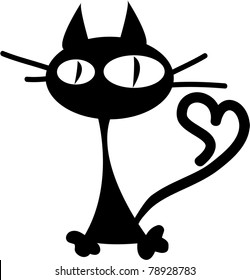 Funny doodle cat