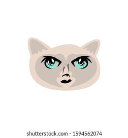 Funny doodle cat. Kitten in cartoon style. Vector  object illustration