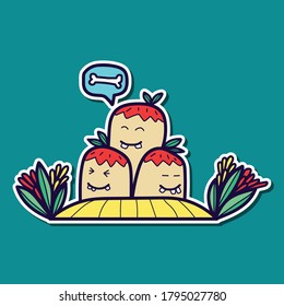 ilustración vectorial de caracteres de doodle divertidos