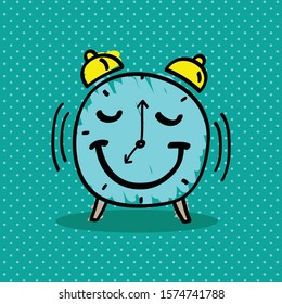 Funny Doodle Clock With Smile Face