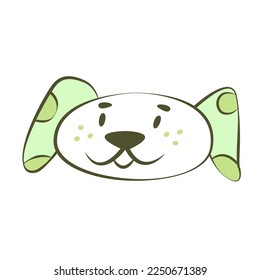 Funny doodle dog face. Cute baby illustration