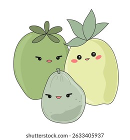 Funny Doodle Fruit Berry Character Icon. Cartoon Positive Hand Drawn Outline Fresh Vitamin Food Symbol. Bright Happy Smiling Fruit Element. Baby Shower Greeting Card or Birthday Party Decoration. 