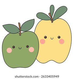 Funny Doodle Fruit Berry Character Icon. Cartoon Positive Hand Drawn Outline Fresh Vitamin Food Symbol. Bright Happy Smiling Fruit Element. Baby Shower Greeting Card or Birthday Party Decoration. 