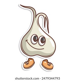 Funny doodle fruit cartoon with cute expression