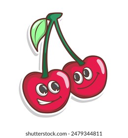 Funny doodle fruit cartoon with cute expression