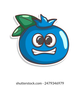 Funny doodle fruit cartoon with cute expression

