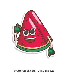 Funny doodle fruit cartoon with cute expression