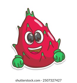 Divertido doodle de dibujos animados de frutas con expresión linda