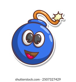 Funny doodle fruit cartoon with cute expression