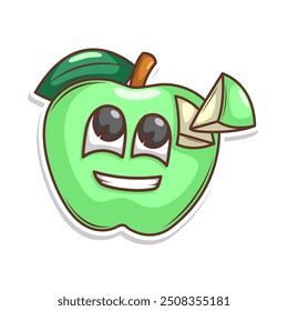 Lustige doodle frucht cartoon mit niedlichen ausdruck