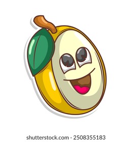 Engraçado desenho animado de frutas com expressão bonitinha