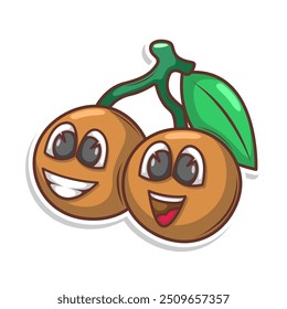 Engraçado desenho animado de frutas com expressão bonitinha