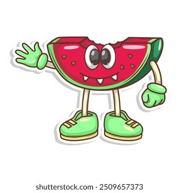 Funny doodle fruit cartoon with cute expression