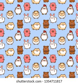 Funny doodle monsters on seamless pattern for prints, cards, designs and coloring books. Vector illustration