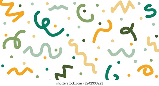 patrón de doodle divertido con elemento colorido. patrón divertido incoloro y transparente