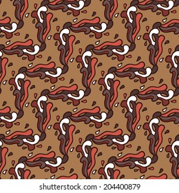 funny doodle pattern.Vector retro doodle seamless pattern of adorable elongated drops