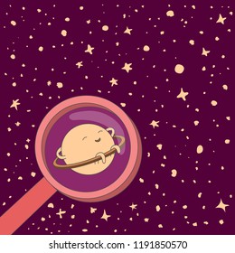 funny doodle with saturn