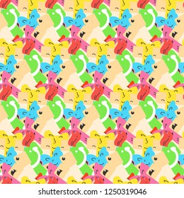 Funny doodle seamless pattern with gift boxes. Cute for prints, cards, designs and coloring books. Vector illustration