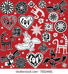 conjunto de doodles divertidos, elementos de diseño dibujados a mano