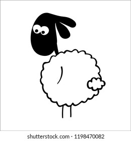 Funny doodle sheep