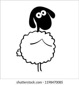 Funny doodle sheep