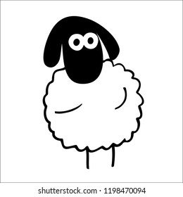 Funny doodle sheep