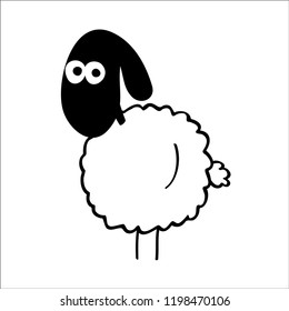 Funny doodle sheep