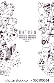 Funny doodle vector illustration, vector cartoon