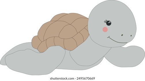 Funny doodle vector turtle. African animal. funny kind giraffe. Funny cute turtle. Adorable little african animal for fashion print; kids wear; nursery; poster; invitation; greeting card design