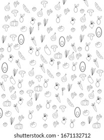 Funny doodle vegetable on white background 