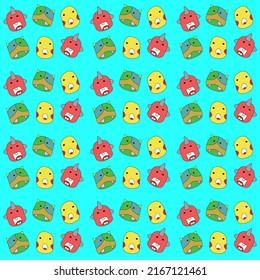 The funny doodles seamless pattern is a seamless pattern design which has joyful and colorful pattern design.