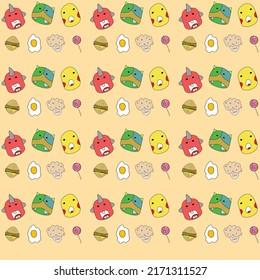 The funny doodles seamless pattern is a seamless pattern design which has joyful and colorful pattern design.