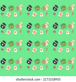 The funny doodles seamless pattern is a seamless pattern design which has joyful and colorful pattern design.